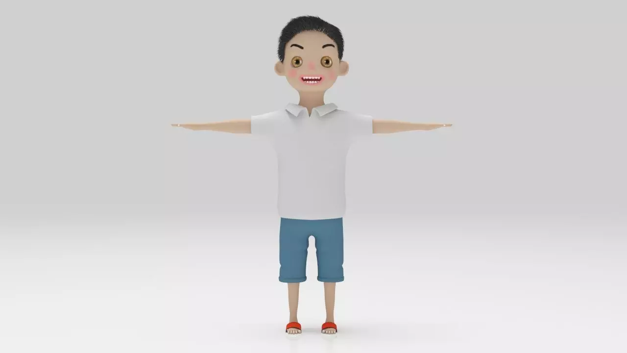 Child 05 Character lowpolys  Low-poly 3D model_0