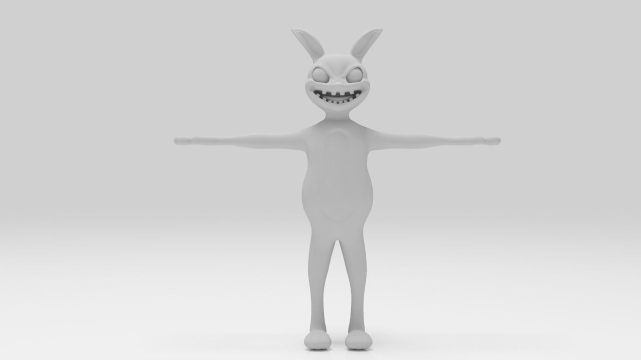 Character Rabbit 04 rigged lowpolys  Low-poly 3D model_6