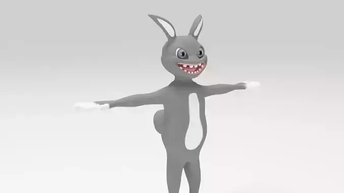 Character Rabbit 04 rigged lowpolys 