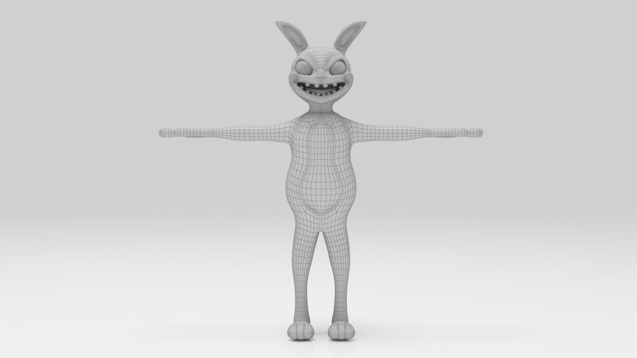 Character Rabbit 04 rigged lowpolys  Low-poly 3D model_10