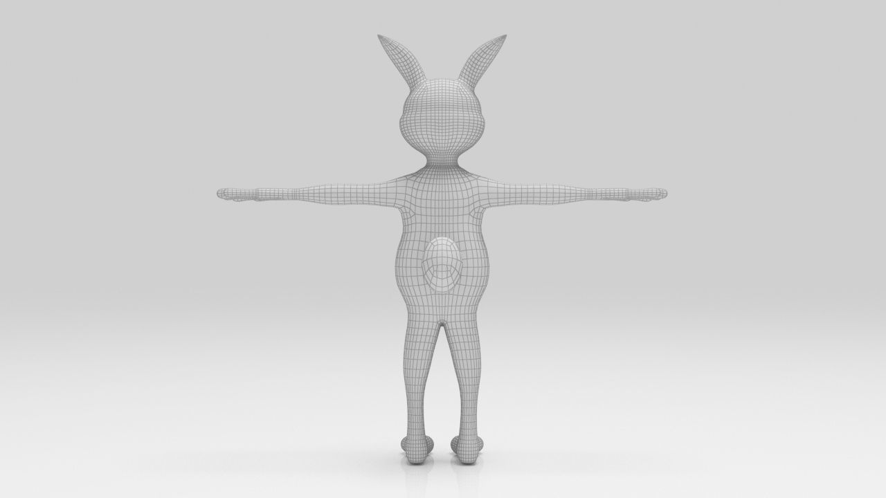 Character Rabbit 04 rigged lowpolys  Low-poly 3D model_12