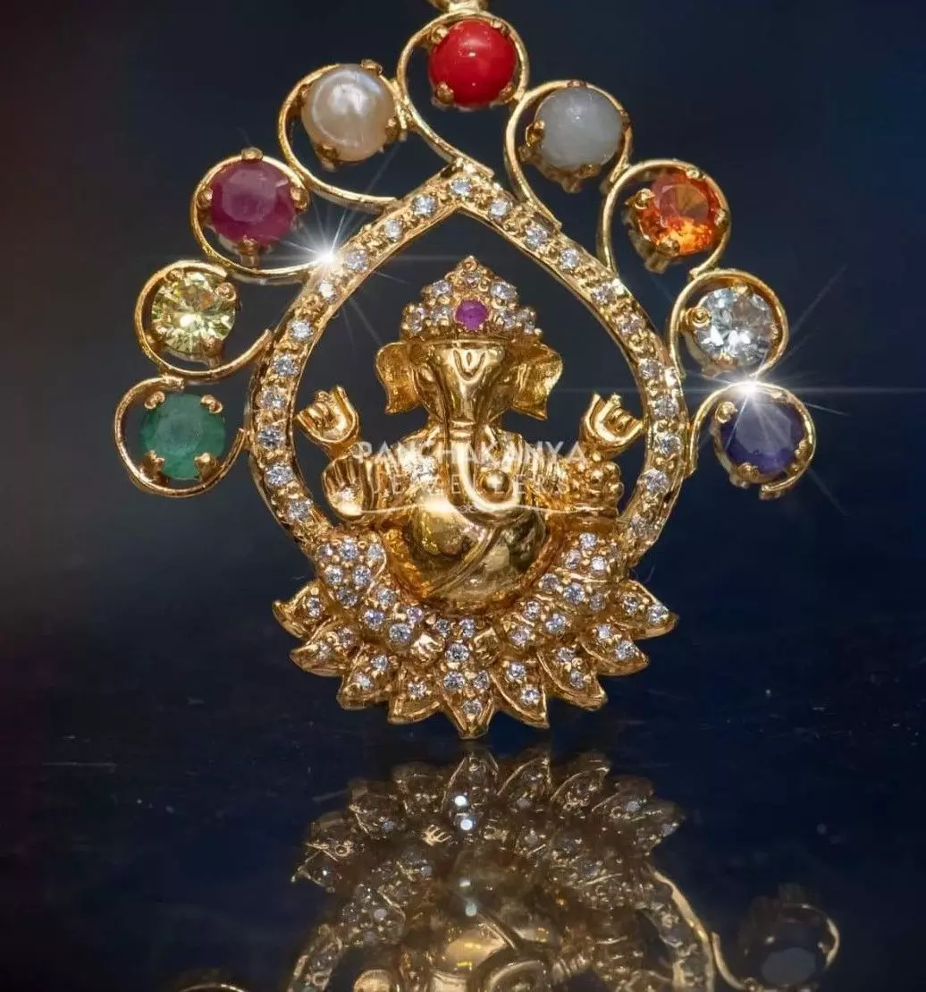 ganesh pendent 9 stone South Ganesh pendant gold pendant 3D print model