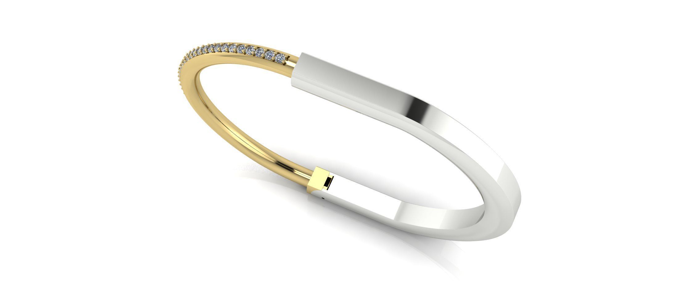 Lock Bracelet Size 19 3D print model_2