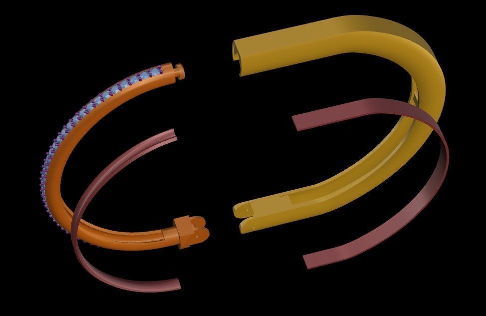 Lock Bracelet Size 19 3D print model_13