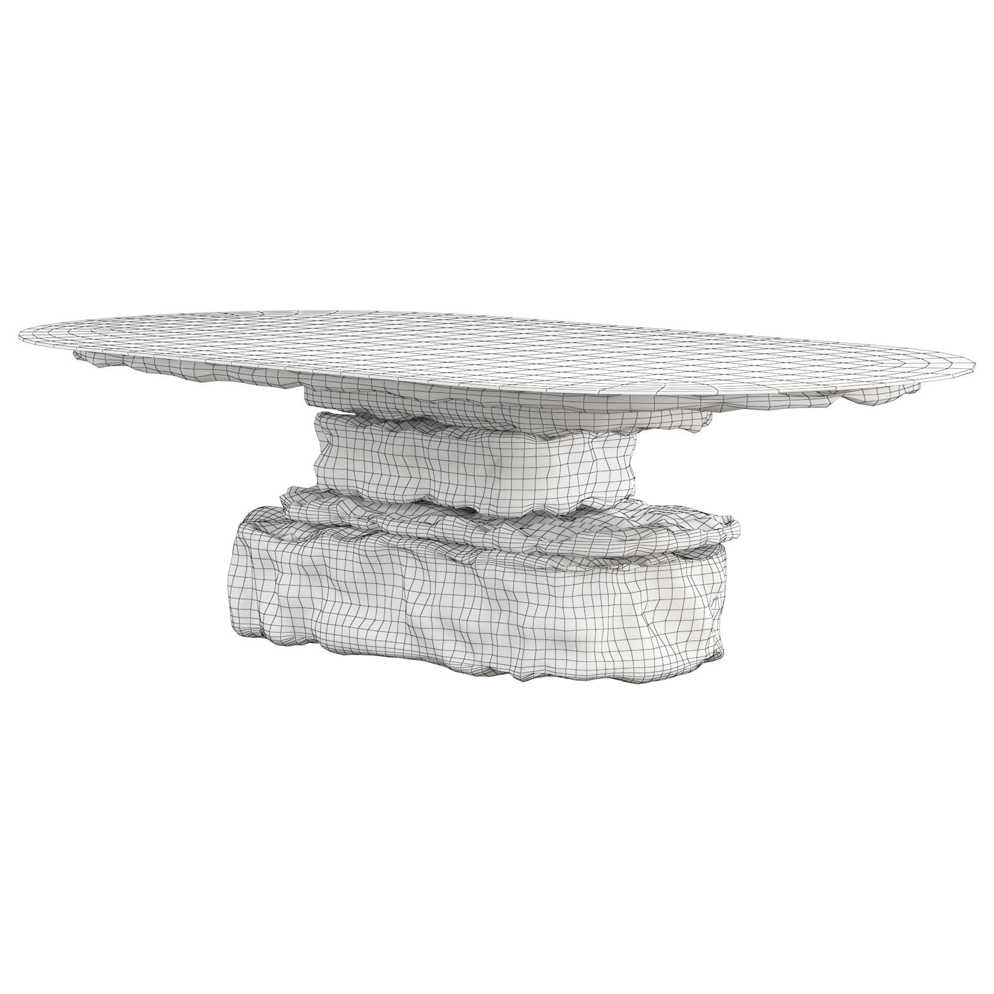 Arena Row Dining Table Low-poly 3D model_2
