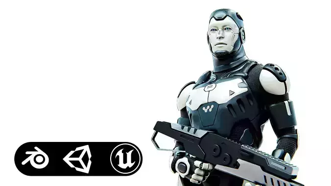 MECHA SOLDIER-D  Rigged for Unreal Engine - Unity - MIXAMO 