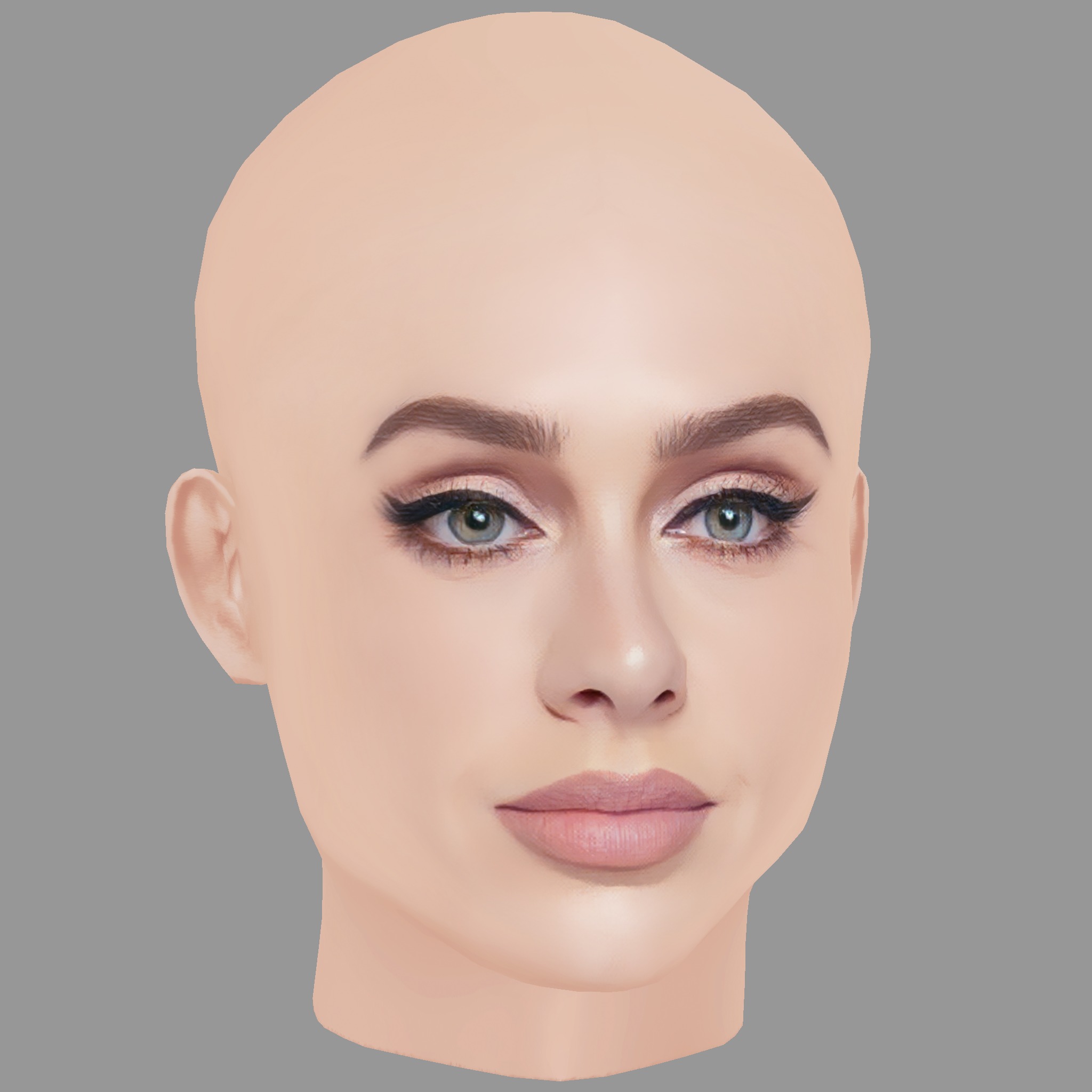 Adele Head - No Hair - Low poly head for game Low-poly 3D model_7