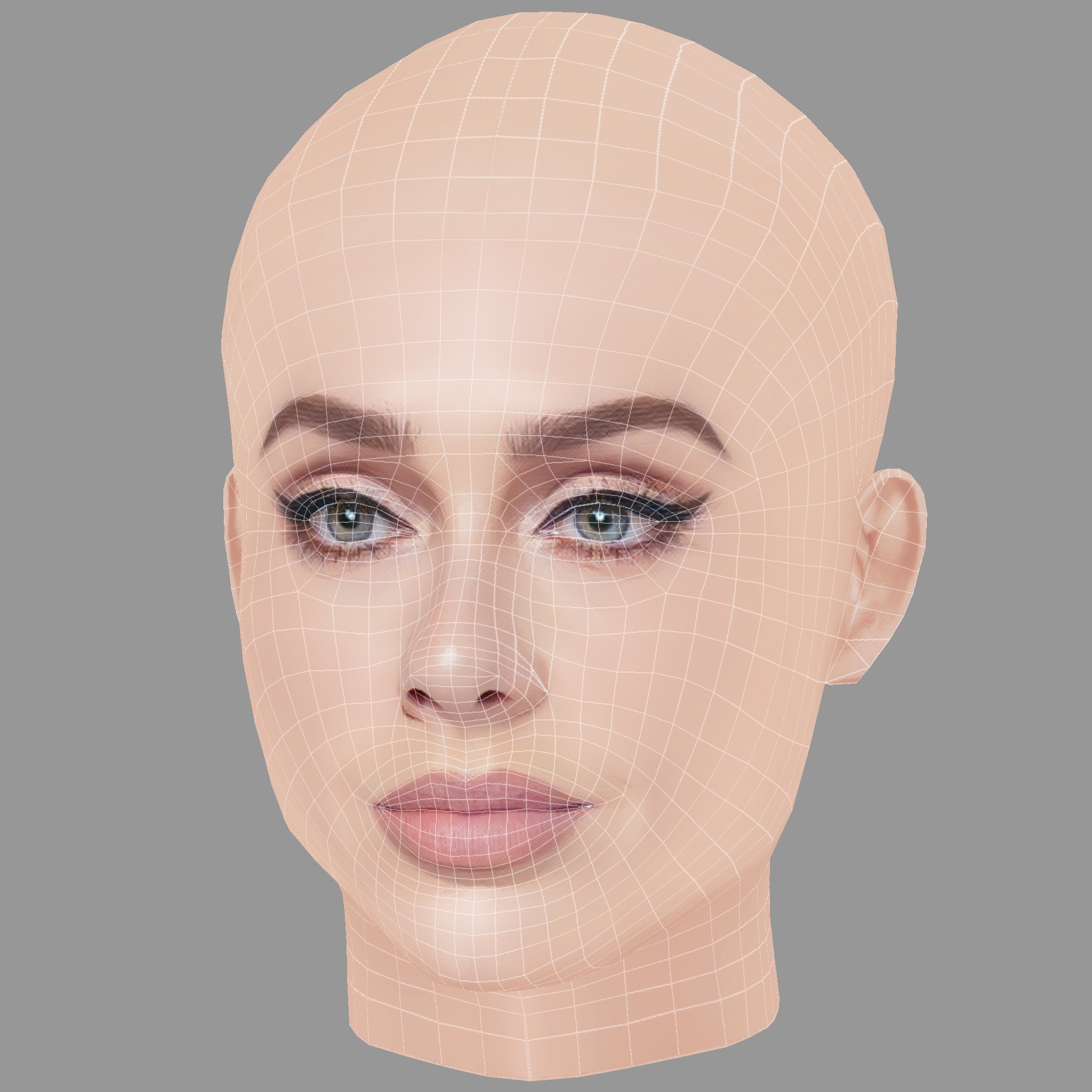 Adele Head - No Hair - Low poly head for game Low-poly 3D model_8