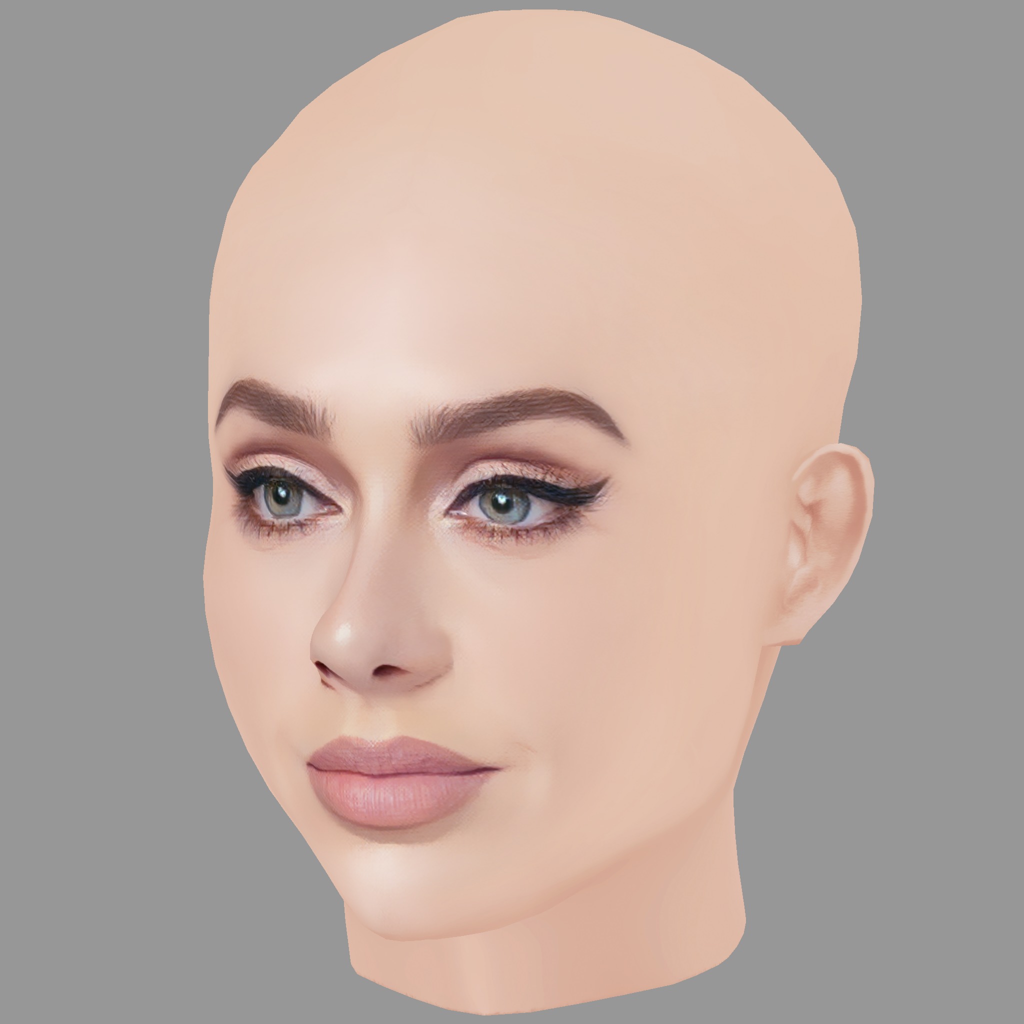 Adele Head - No Hair - Low poly head for game Low-poly 3D model_2