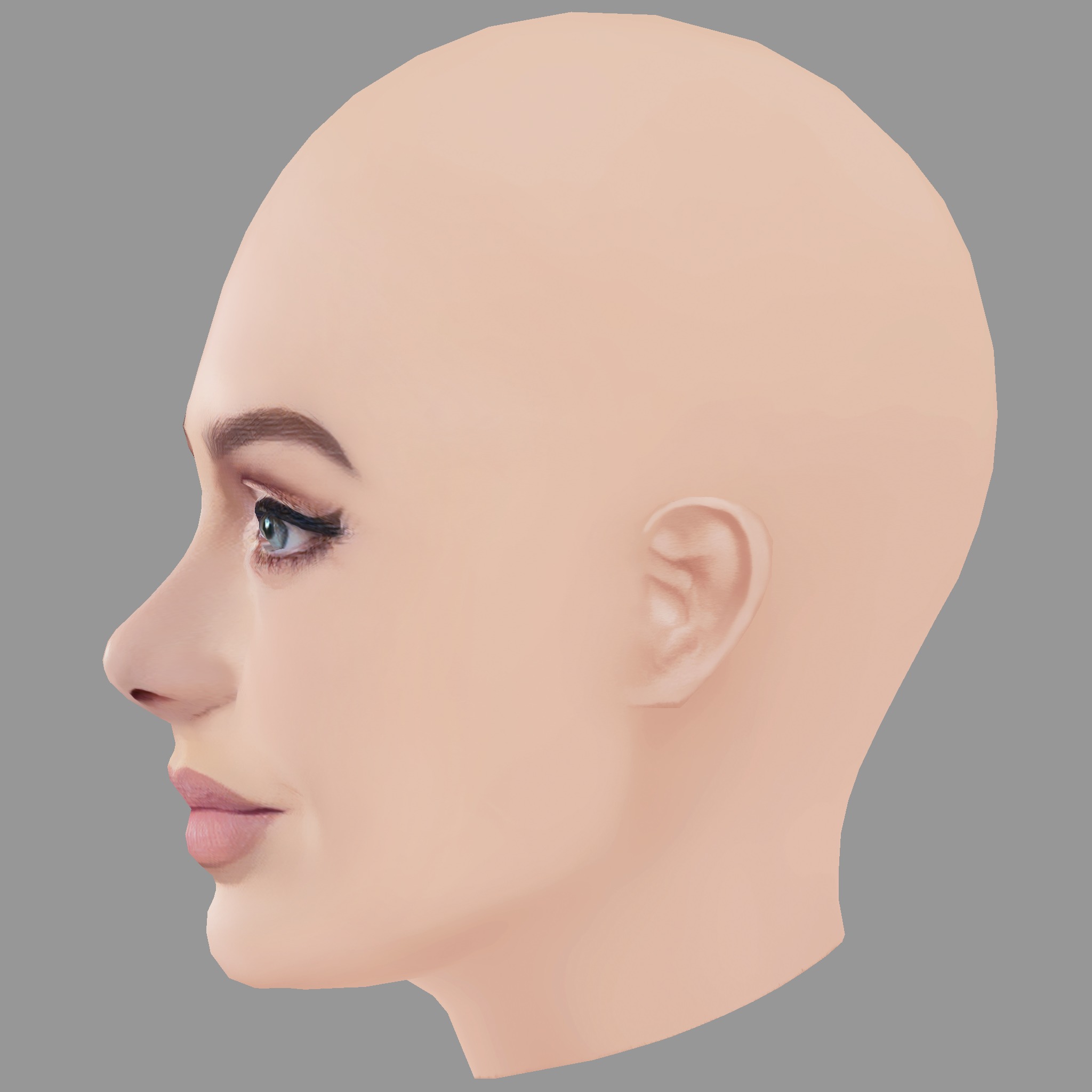 Adele Head - No Hair - Low poly head for game Low-poly 3D model_3