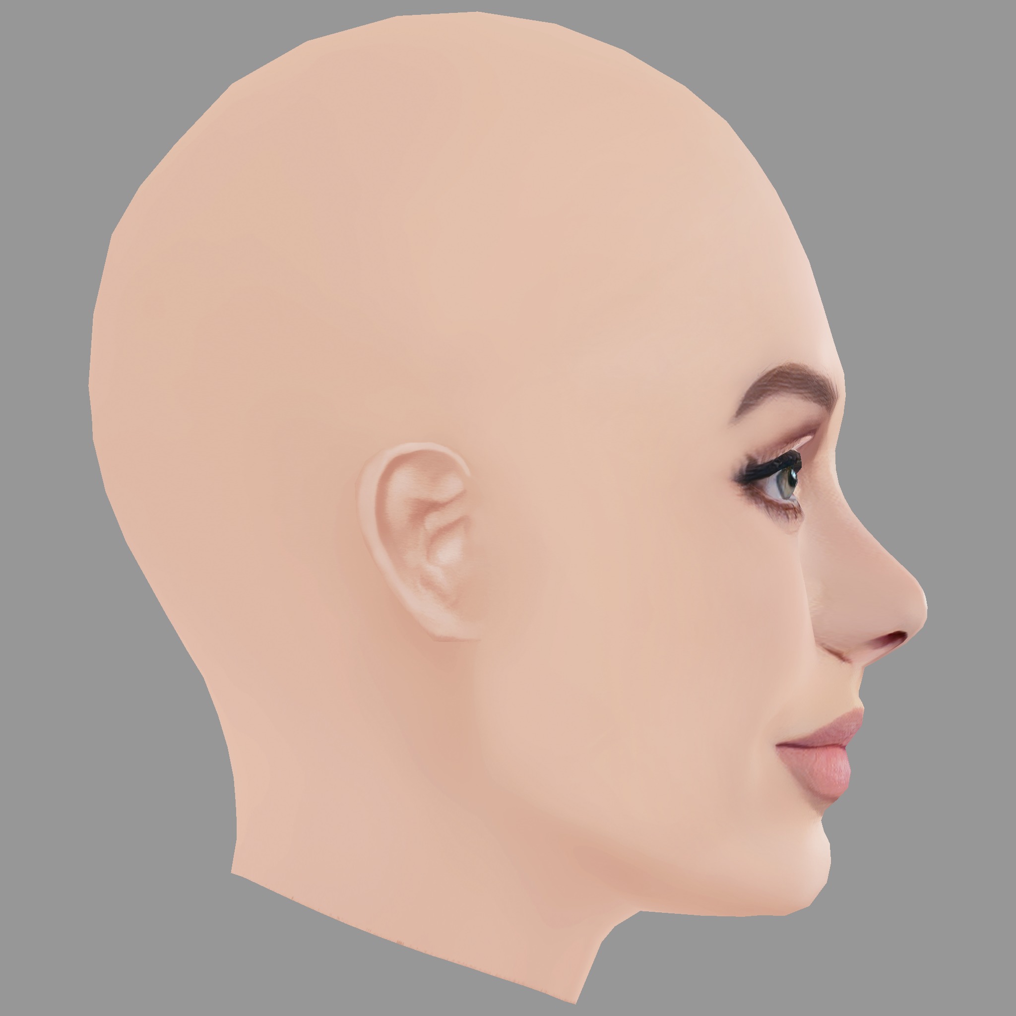 Adele Head - No Hair - Low poly head for game Low-poly 3D model_6