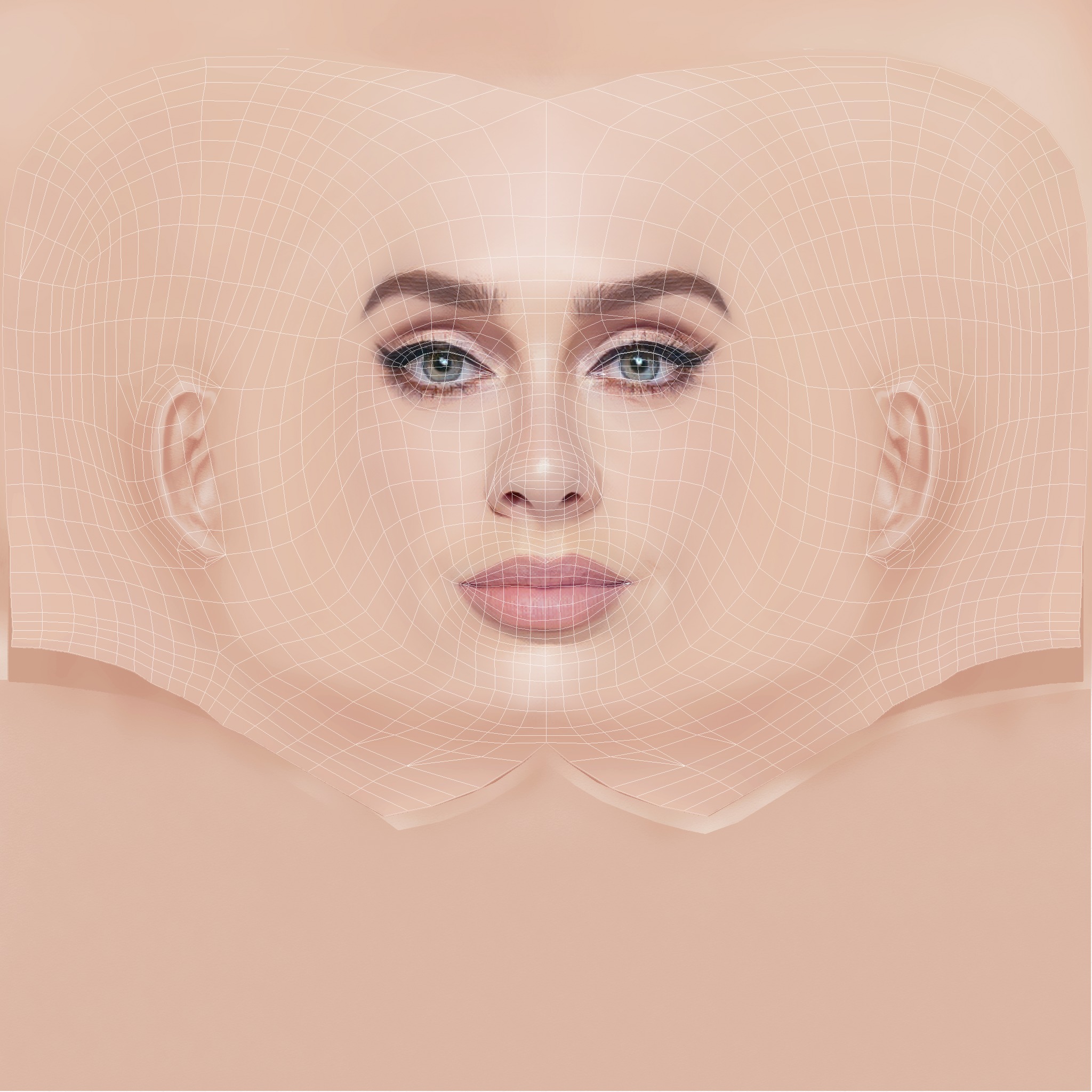 Adele Head - No Hair - Low poly head for game Low-poly 3D model_9