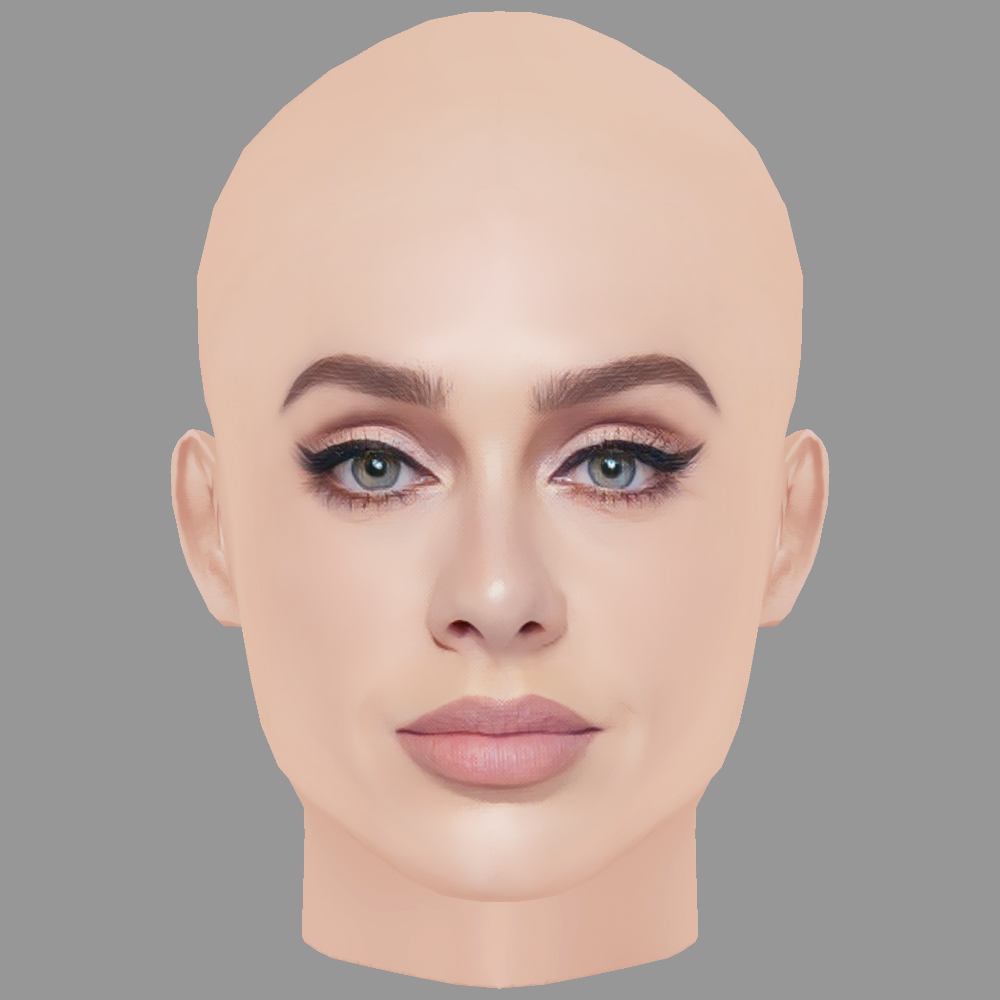 Adele Head - No Hair - Low poly head for game Low-poly 3D model_1