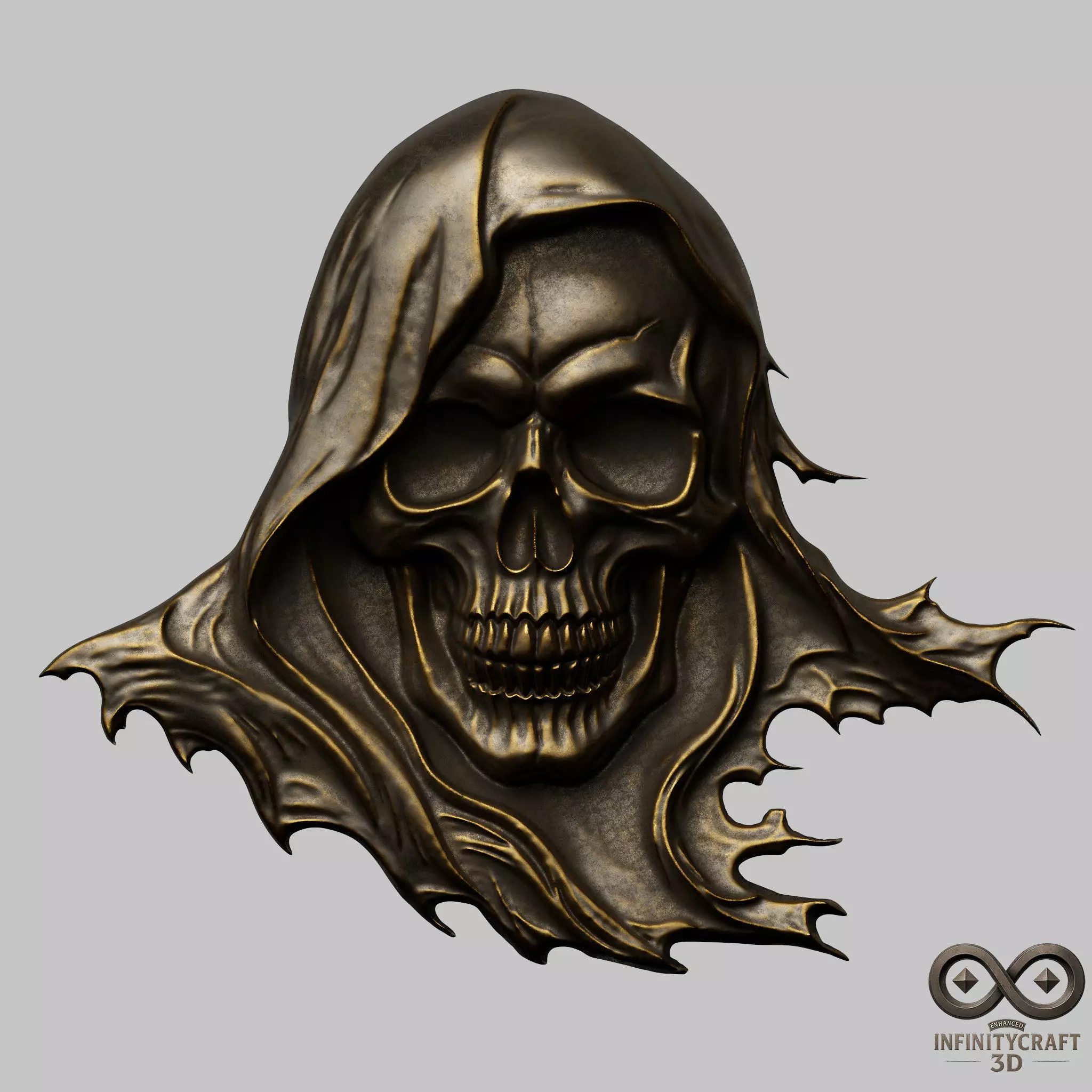Skull of the Deathbringer No2 STL file for 3d Printing or CNC 3D print model_0