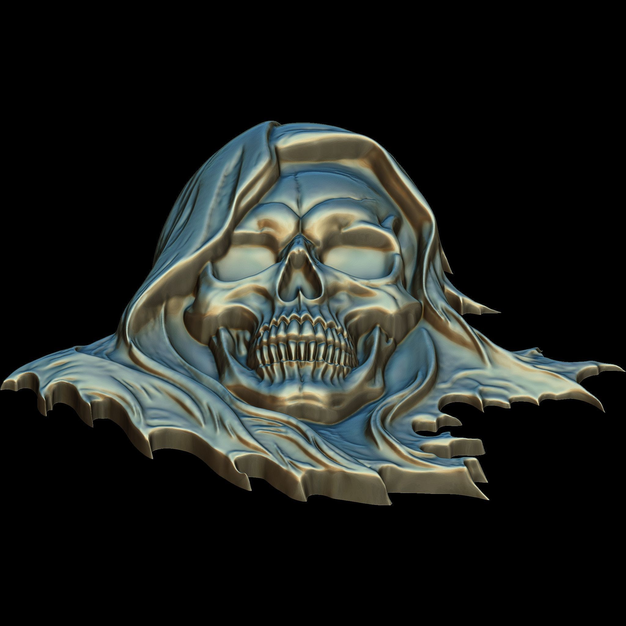Skull of the Deathbringer No2 STL file for 3d Printing or CNC 3D print model_12