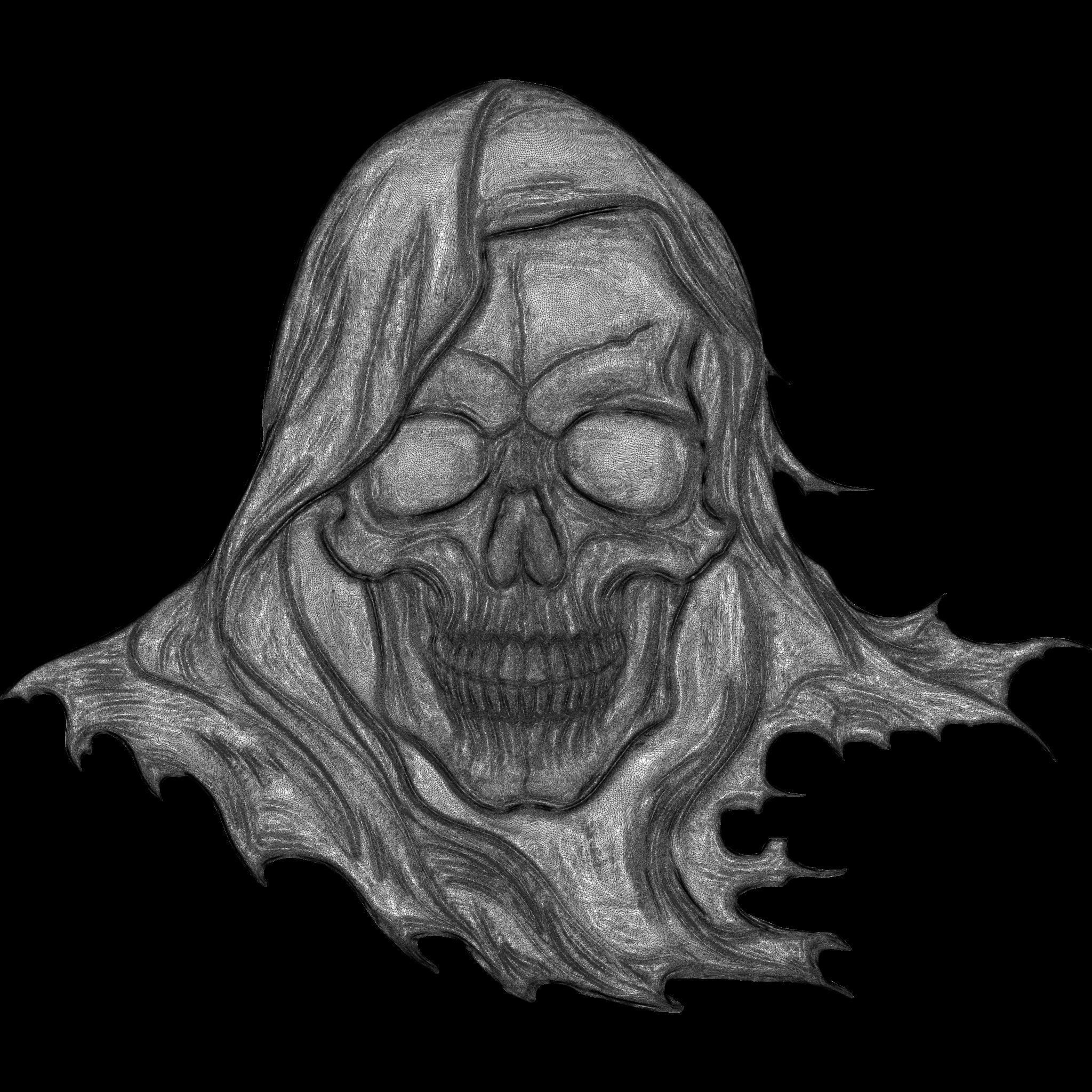 Skull of the Deathbringer No2 STL file for 3d Printing or CNC 3D print model_15