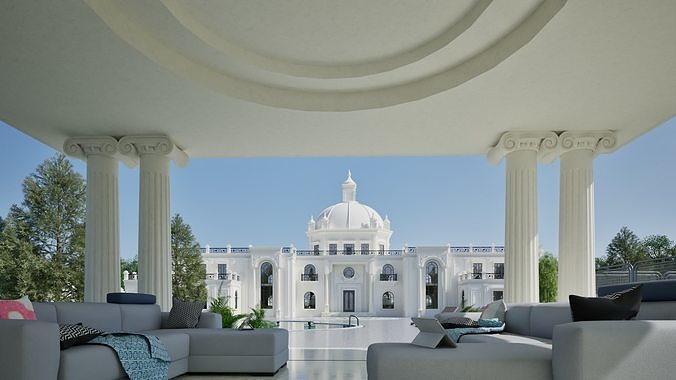 Classic Grand palace house 3D model 5