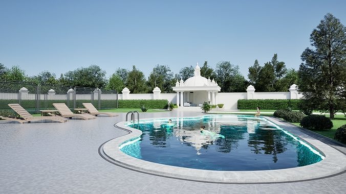 Classic Grand palace house 3D model 7