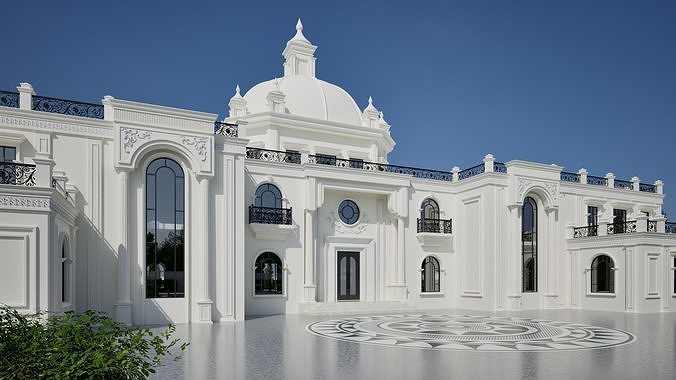 Classic Grand palace house 3D model 4