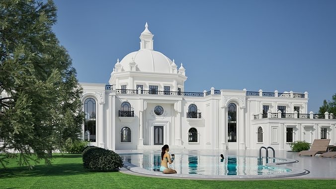 Classic Grand palace house 3D model 3