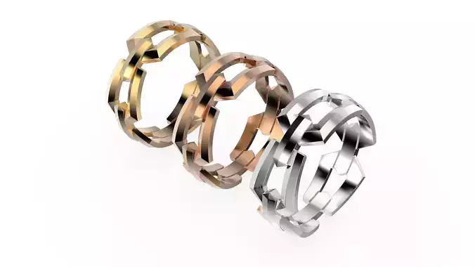 Wedding Chains ring all sizes R50 3D print model