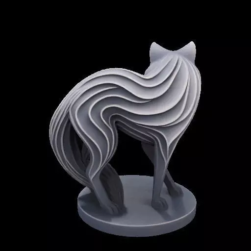 Abstract Layered Fox Sculpture 3D print model_8