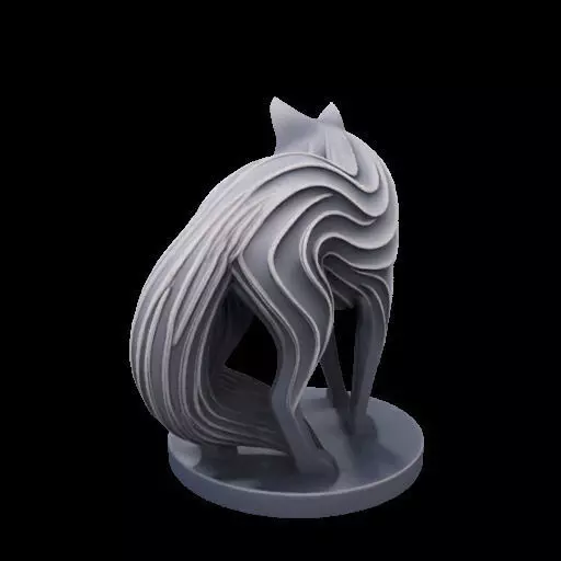 Abstract Layered Fox Sculpture 3D print model_12
