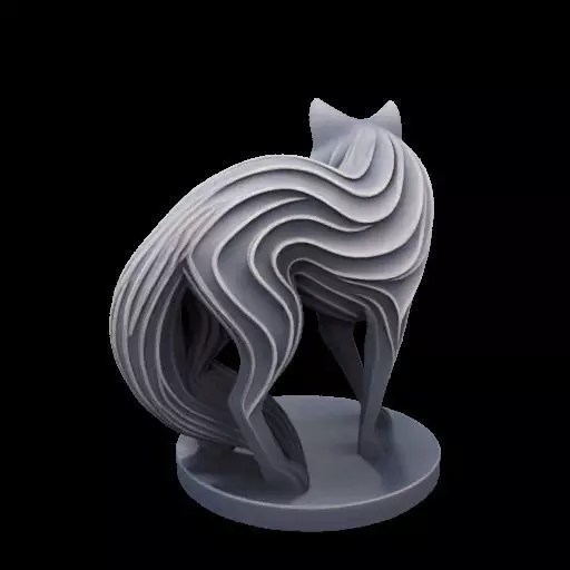Abstract Layered Fox Sculpture 3D print model_10