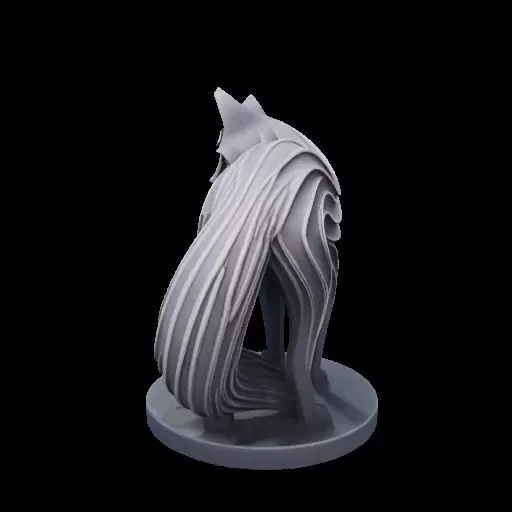 Abstract Layered Fox Sculpture 3D print model_15