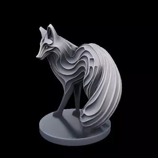 Abstract Layered Fox Sculpture 3D print model_20