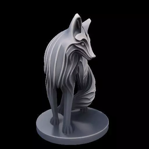 Abstract Layered Fox Sculpture 3D print model_27