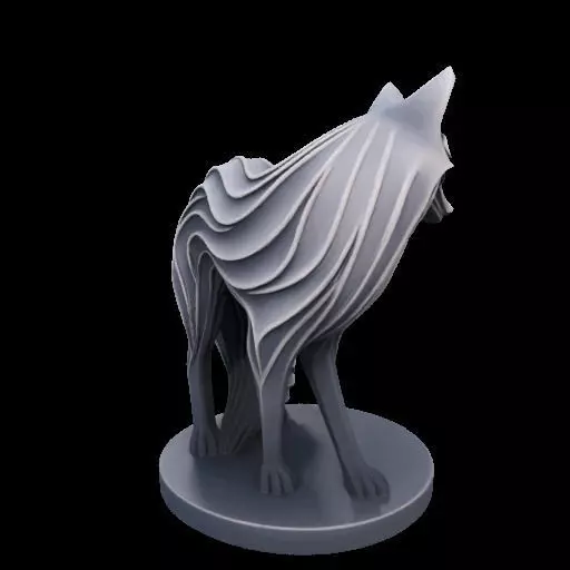 Abstract Layered Fox Sculpture 3D print model_3