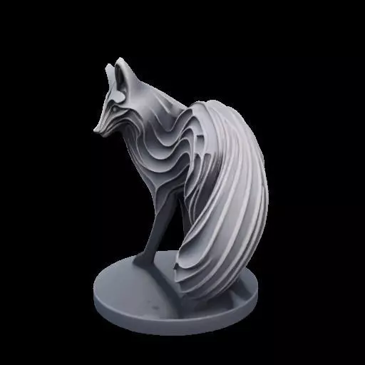 Abstract Layered Fox Sculpture 3D print model_19