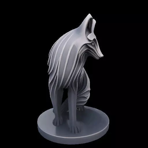 Abstract Layered Fox Sculpture 3D print model_28