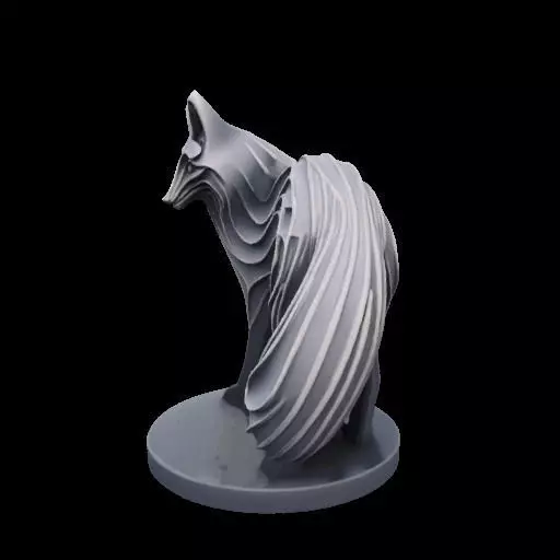 Abstract Layered Fox Sculpture 3D print model_18