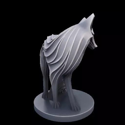Abstract Layered Fox Sculpture 3D print model_30