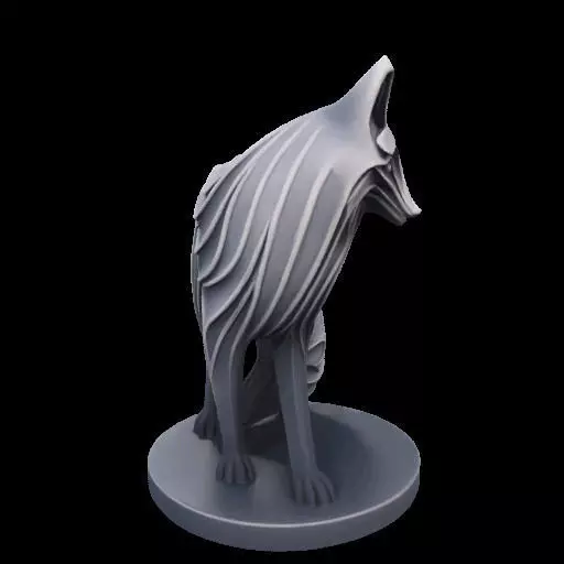Abstract Layered Fox Sculpture 3D print model_29