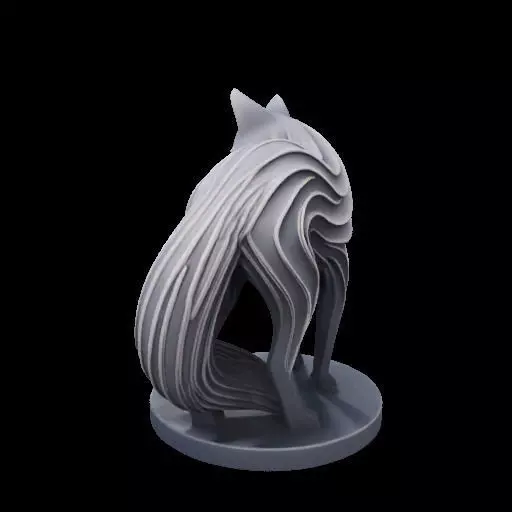 Abstract Layered Fox Sculpture 3D print model_14