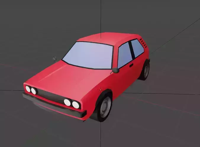 Low cartoon poly car model 