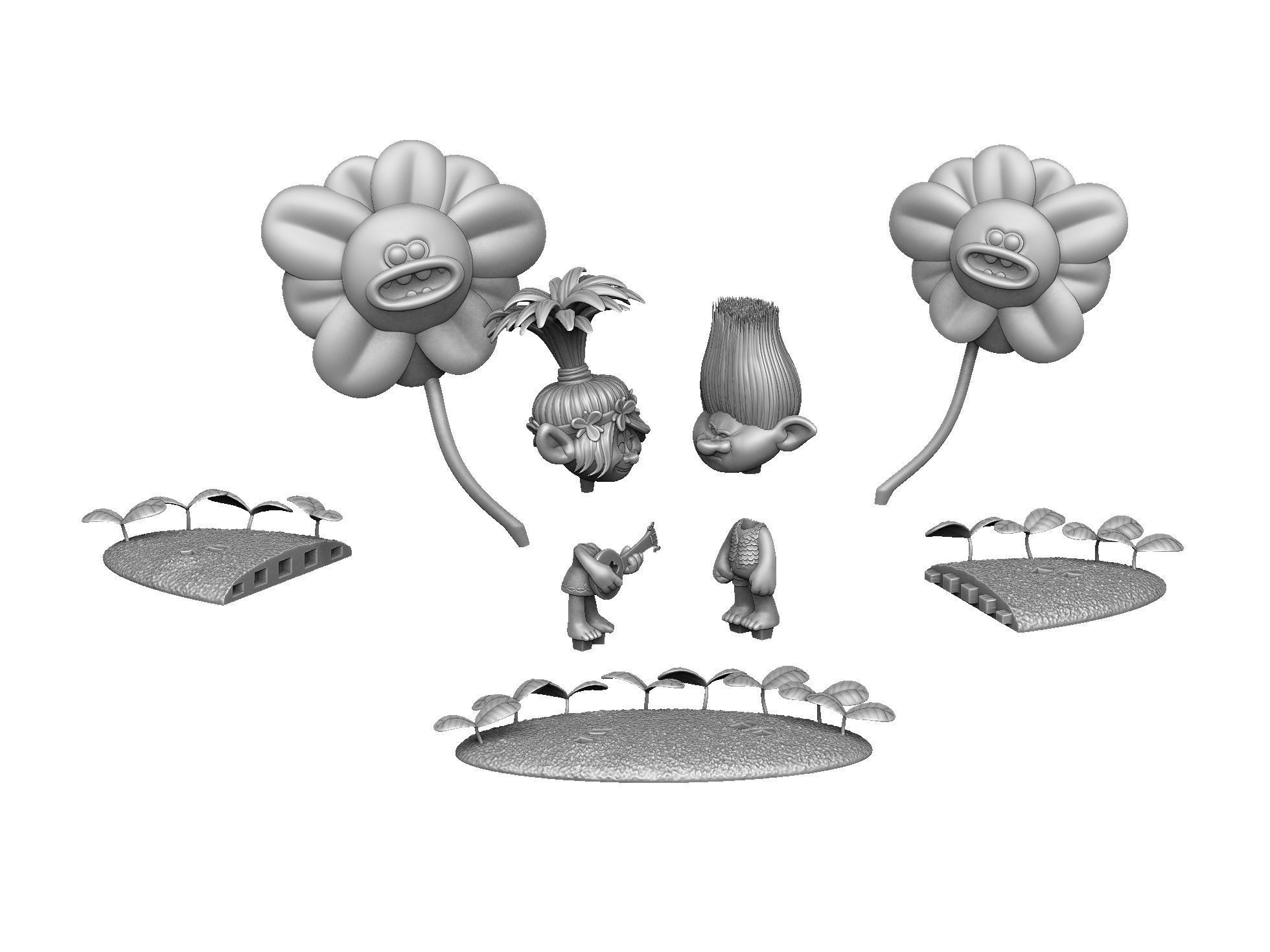 Troll Poppy sings to angry Branch FOR 3D PRINT STL 3D print model_29