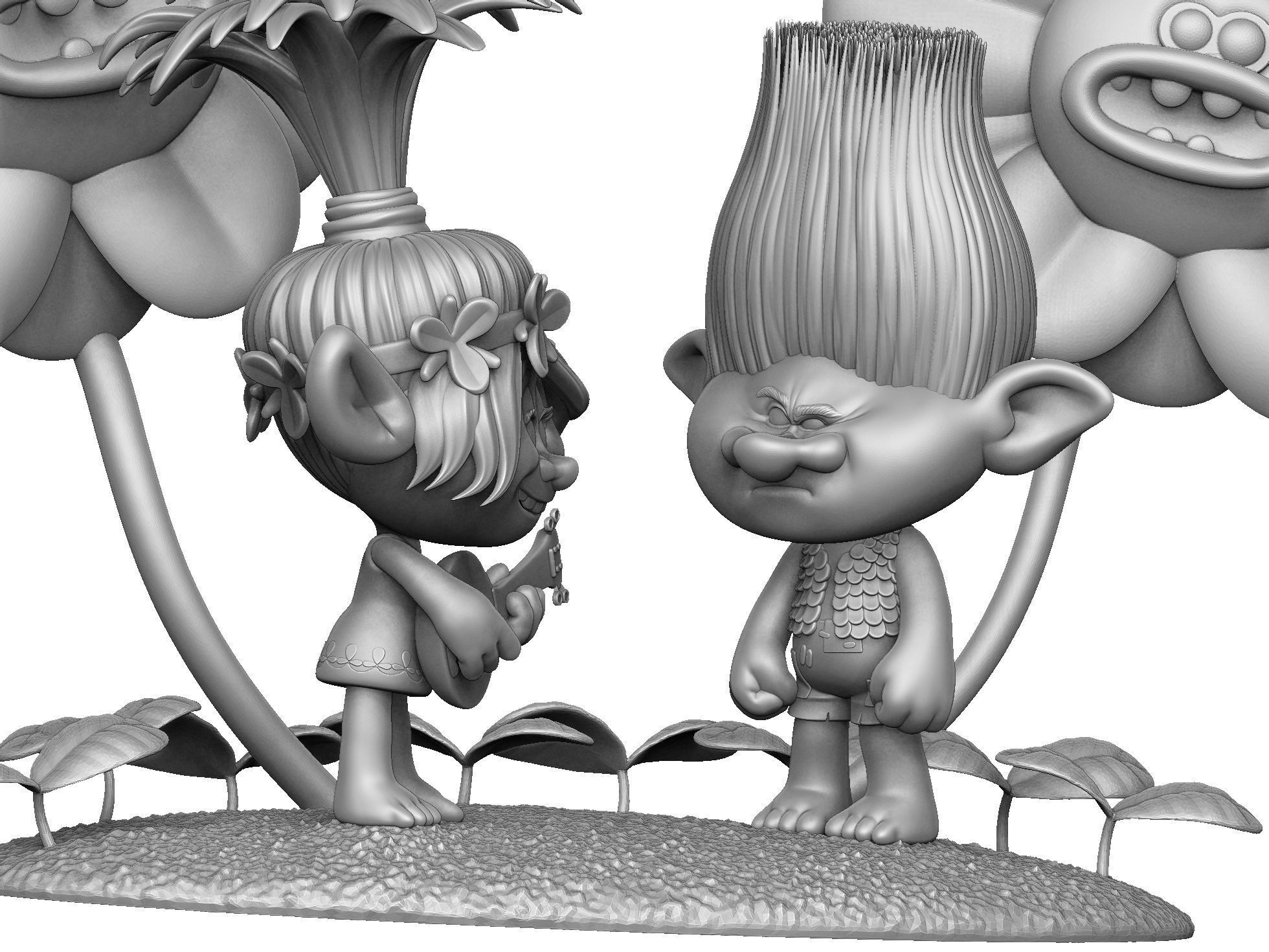 Troll Poppy sings to angry Branch FOR 3D PRINT STL 3D print model_23