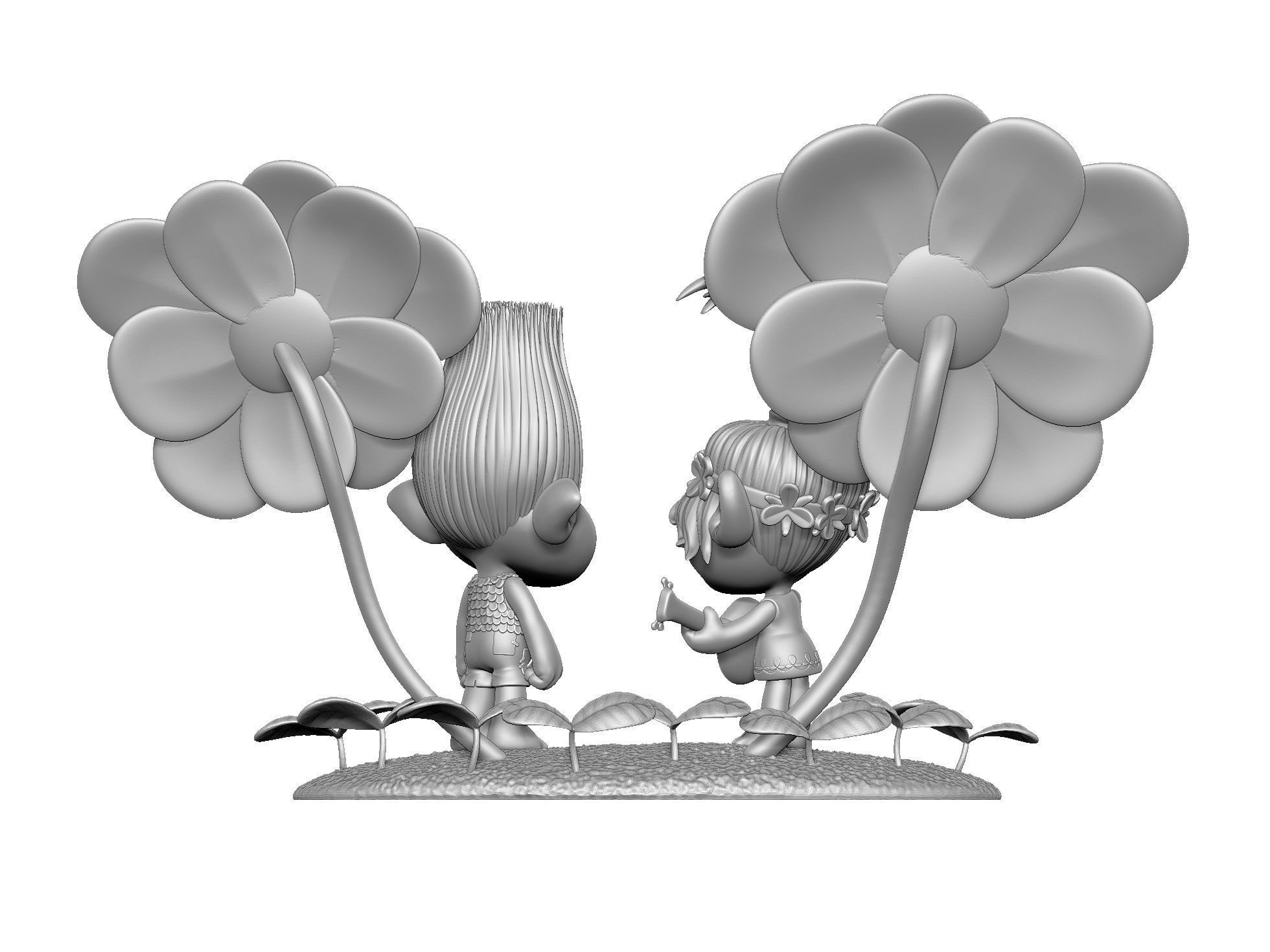 Troll Poppy sings to angry Branch FOR 3D PRINT STL 3D print model_3
