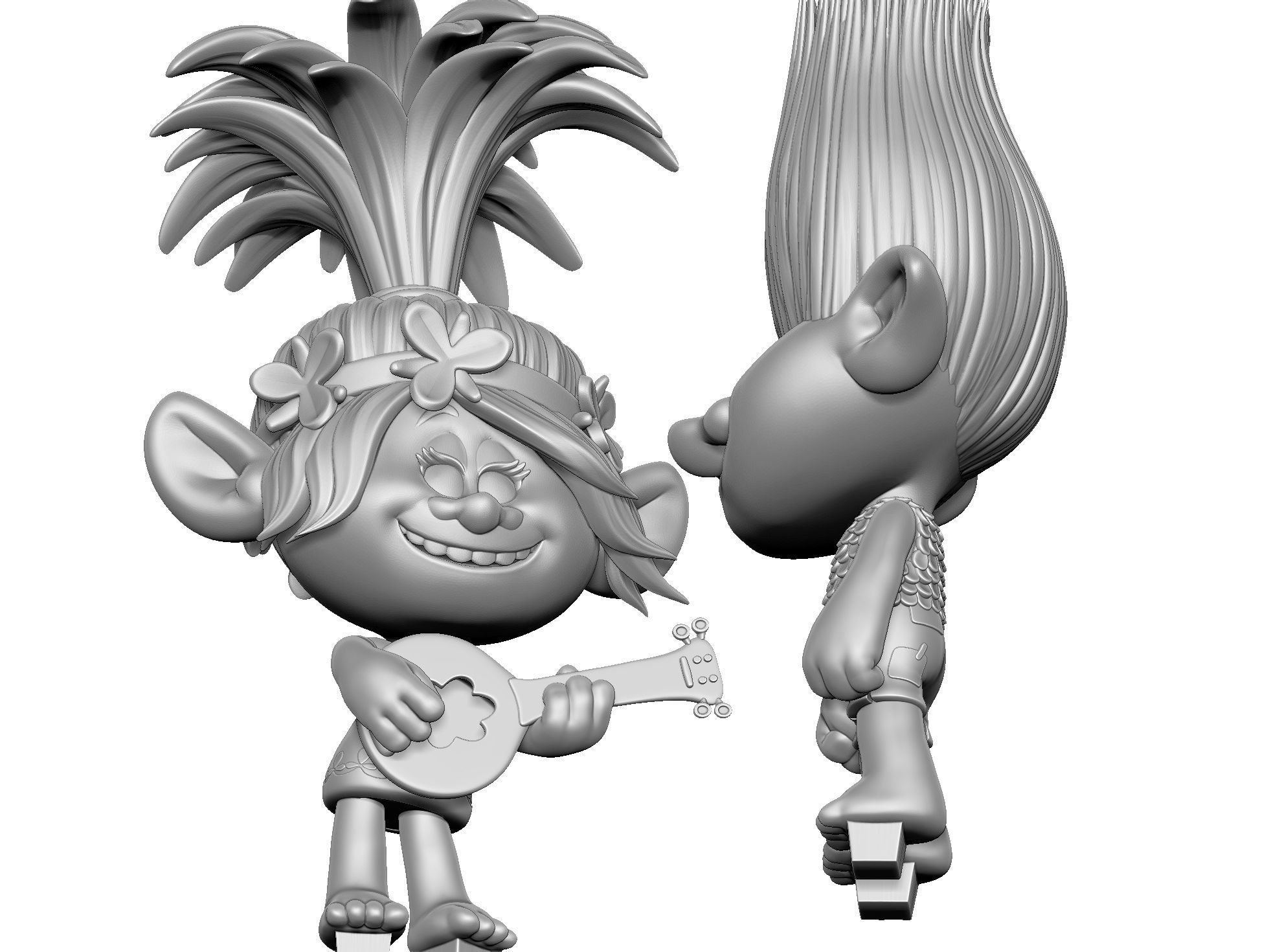 Troll Poppy sings to angry Branch FOR 3D PRINT STL 3D print model_13