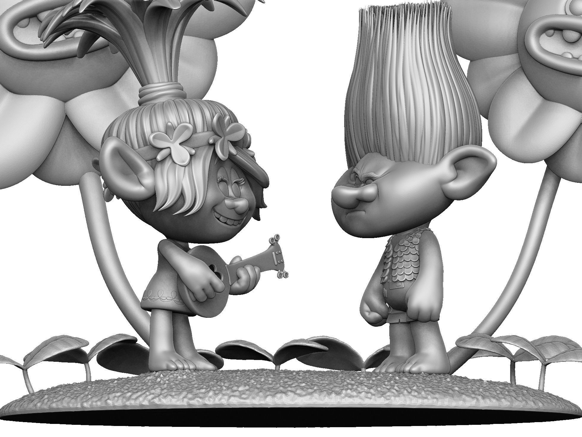 Troll Poppy sings to angry Branch FOR 3D PRINT STL 3D print model_20