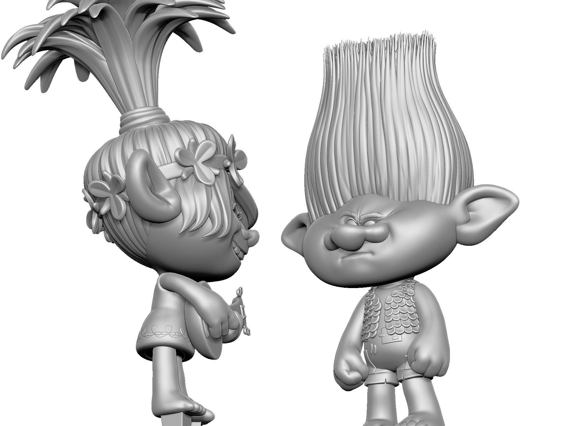 Troll Poppy sings to angry Branch FOR 3D PRINT STL 3D print model_15