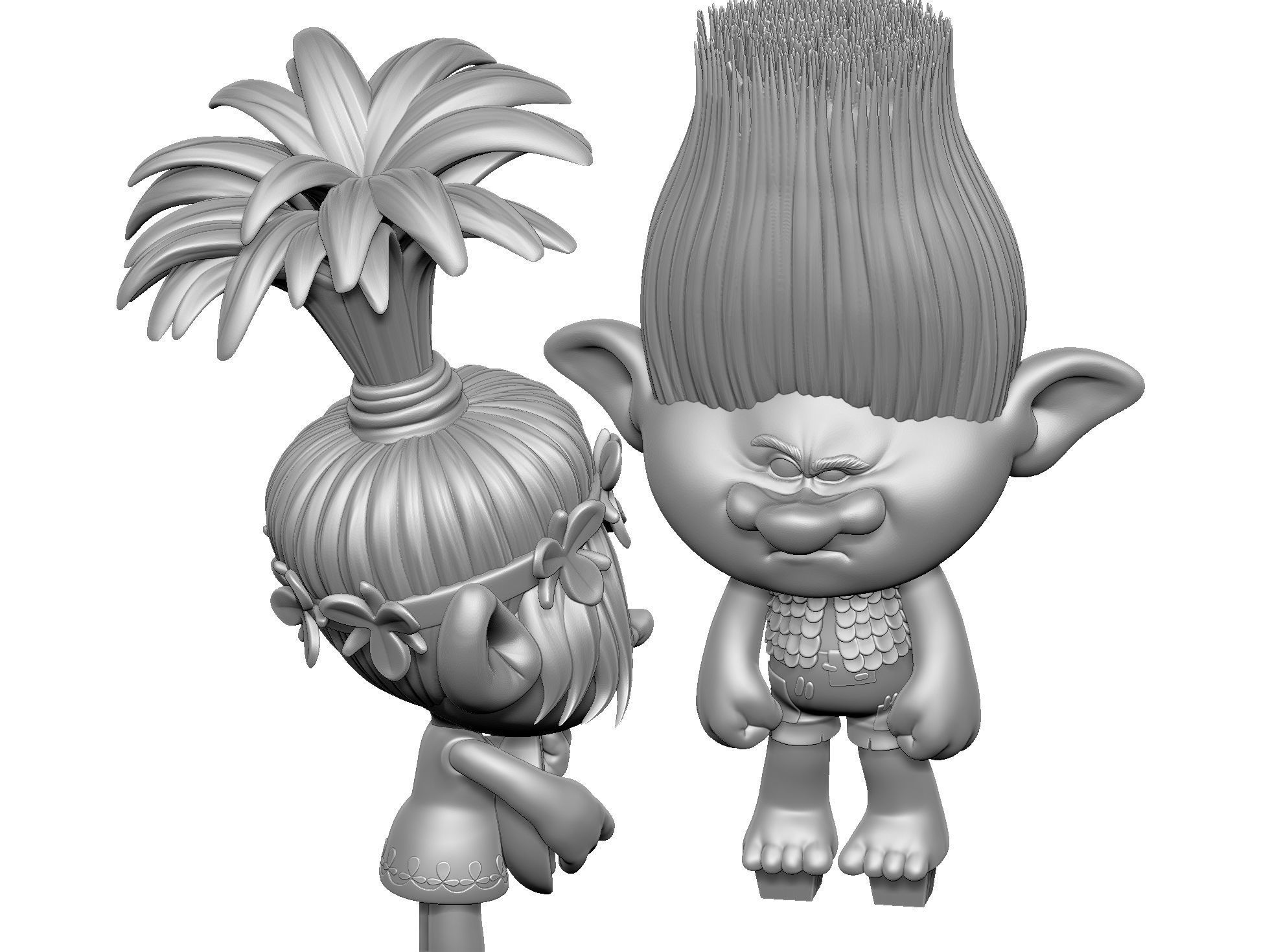 Troll Poppy sings to angry Branch FOR 3D PRINT STL 3D print model_16