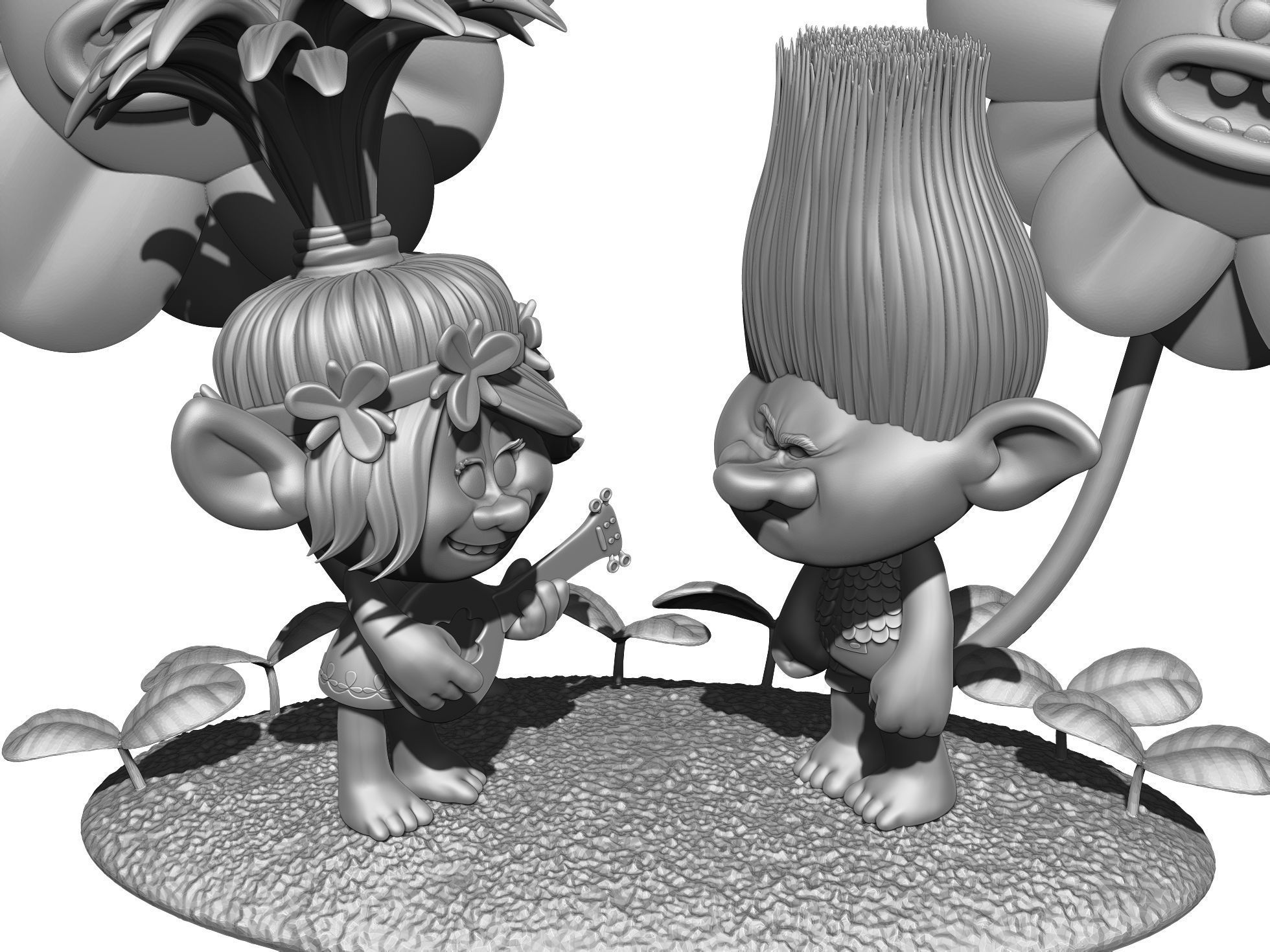 Troll Poppy sings to angry Branch FOR 3D PRINT STL 3D print model_19