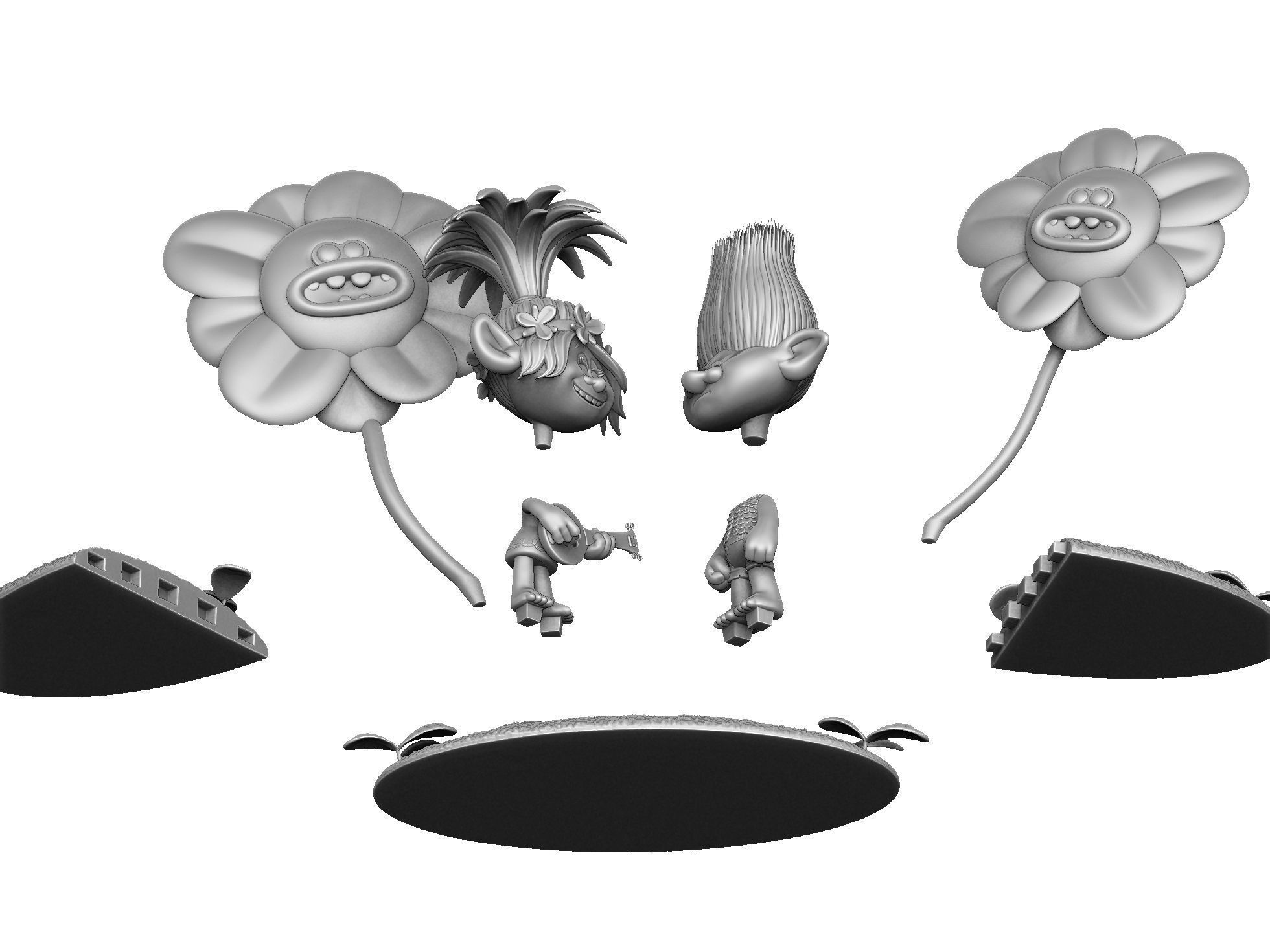 Troll Poppy sings to angry Branch FOR 3D PRINT STL 3D print model_28