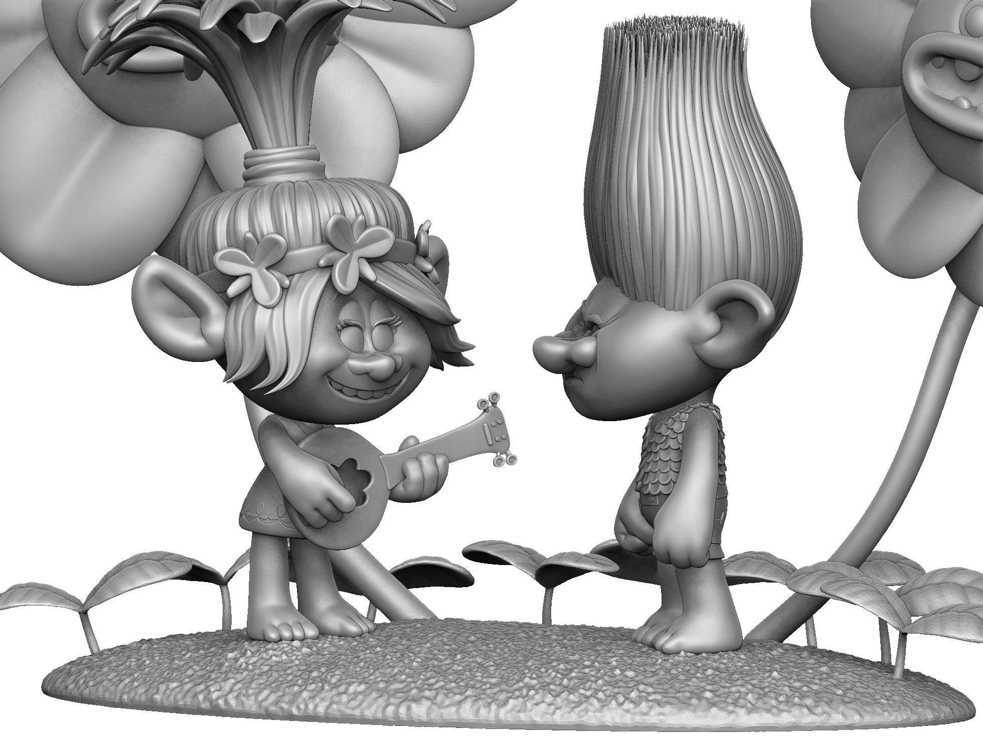 Troll Poppy sings to angry Branch FOR 3D PRINT STL 3D print model_22