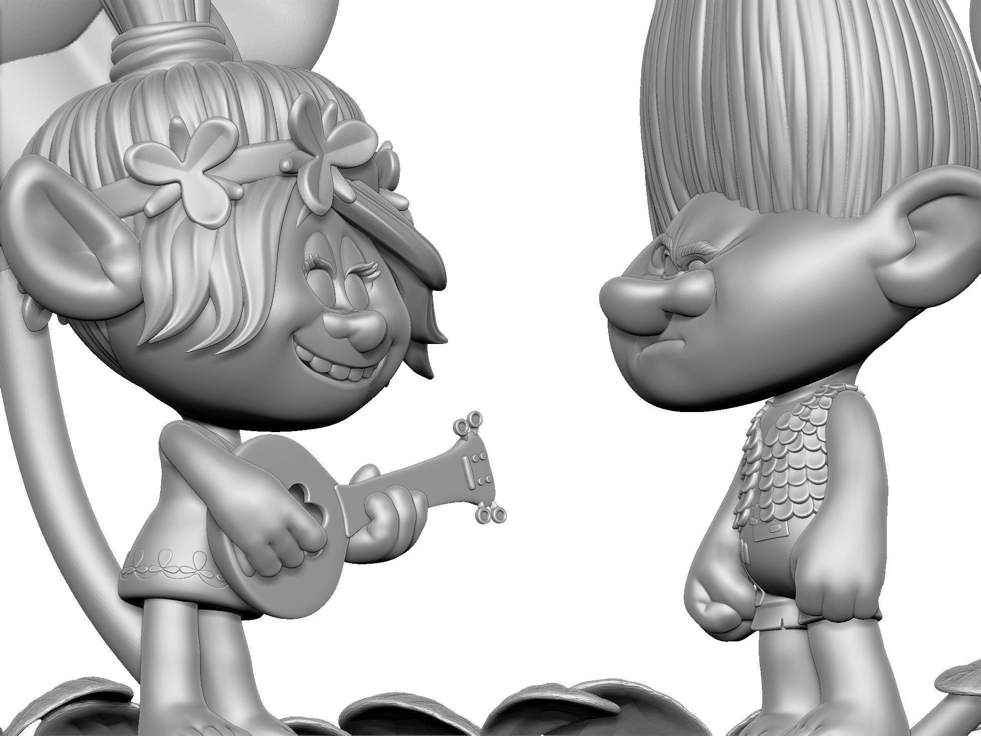 Troll Poppy sings to angry Branch FOR 3D PRINT STL 3D print model_25
